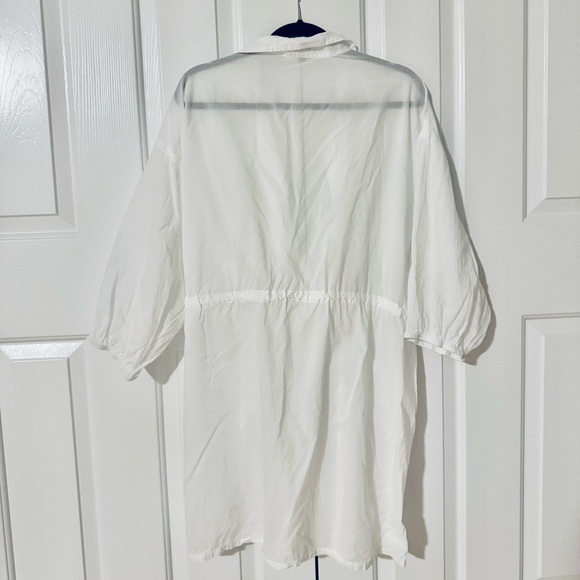 J.Crew Swim Cinched Shirt-Dress Coverup in Sheer Cotton Voile - Picture 3 of 3